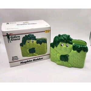 Vintage Green Giant Little Green Sprout Napkin Holder With Box 1988